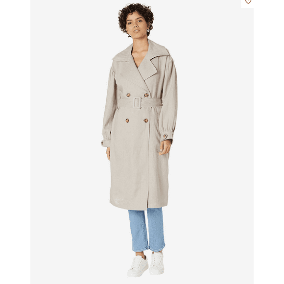 Avec Les Filles Blouson Sleeve 100% Linen Trench Coat Size L | $379