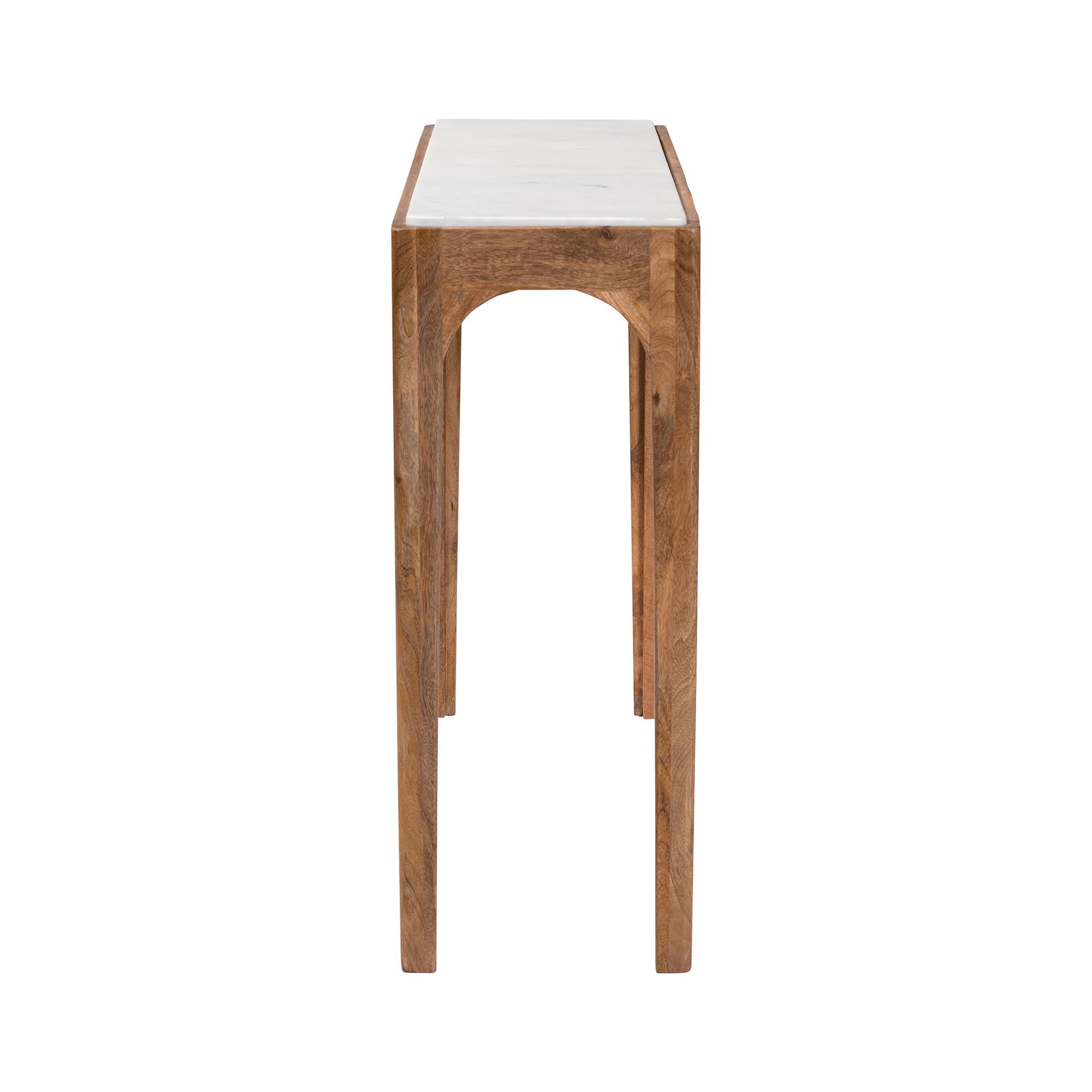 Baxton Studio Lluvia Modern Console Table, Marble White