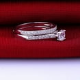 thumbnail image 3 of Yesbay Women Engagement Wedding 2Pcs Set Cubic Zirconia 925 Sterling Silver Rings Size 6-10,Ring, 3 of 8