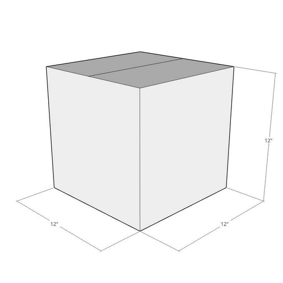 12x12x12 White Corrugated Shipping Boxes, 90 ECT Triple-Wall, Qty 150
