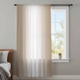 thumbnail image 4 of Beige White Ombre Sheer Curtains 54 Inches Long, Modern Gradient Abstract Art Light Filering Curtains, Breathable Simi Curtain Privacy Drapes for Kitchen Bathroom Nursery Small Window Treatment, 4 of 9