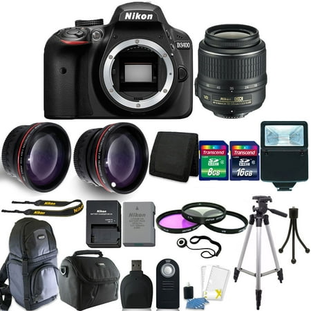 Nikon D3400 24MP Digital SLR Camera 18-55mm Lens + Great Value (Best 24mp Dslr Camera)