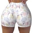 thumbnail image 2 of Lsque Hand Drawn Rabbit Pattern High Waisted Biker Shorts for Women-Tummy Control Fitness Athletic Workout Running Yoga Gym Shorts,Moisture-Wicking-Small, 2 of 9