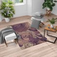 thumbnail image 1 of Abstract Turkish Area Rug, Ocean Inspired Graphic Paisley Pattern Swirled Hand Drawn Art Print, Soft Carpet for Living Room Decor with Distressed Look, 4' X 5.7', Eggplant Peach, by Ambesonne, 1 of 4