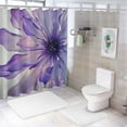 thumbnail image 7 of Shiartex  Flower Shower Curtain, Abstract Themed Modern Futuristic Image with Water Like Colored Artwork Print, Cloth Fabric Bathroom Decor Set with Hooks, Lilac Pink White, 7 of 7