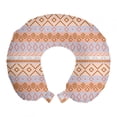 thumbnail image 1 of Tribal Travel Pillow Neck Rest, Horizontal Borders with Simple Rhombus Shapes Mexican Culture Theme, Memory Foam Traveling Accessory Airplane and Car, 12", Multicolor, by Ambesonne, 1 of 2