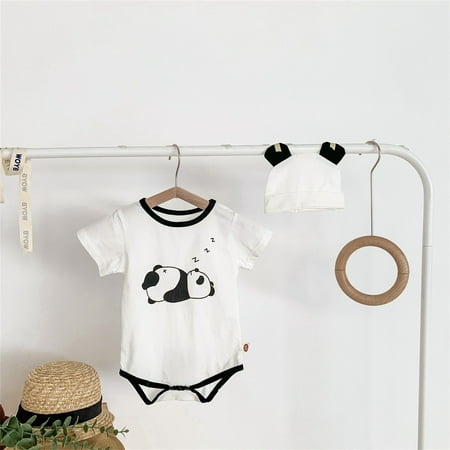 

kpoplk Toddler Girl Summer Outfits Toddler Infant Toddler Baby Boys/Girls White Short Sleeve T-Shirt Tops and Pants Striped Shorts Outfits(White)