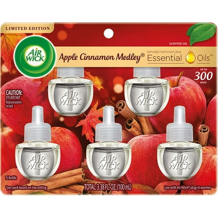 Air Wick Scented Oil 5 Refills, Apple Cinnamon Medley, Each 0.67 fl. oz