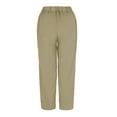 thumbnail image 5 of Niuer Cotton Linen Capris Pants for Women Mid Waist Palazzo Pants Ladies Casual Loose Solid Bottoms Summer Cropped Pant with Pockets, 5 of 8