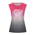 thumbnail image 3 of Spring Tops for Women Tank Tops for Women Women's Casual Loose Gradient Love Print V-Neck Sleeveless Tank Tops, 3 of 4