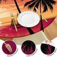 thumbnail image 3 of Waterproof Round Tablecloth with Summer Beach Palm Trees and Tropical Palm Trees Designs, Elastic Fitted Vinyl Table Cover with Backing, Ideal for Indoor Dining and Outdoor Use, 3 of 3