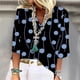 thumbnail image 2 of Blusa de manga corta con estampado de moda para mujer con cuello en V y tops casuales de talla grande Fridja  zx4060, 2 of 8