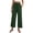 Army Green, variant on Women's High Waisted Wide Leg Cropped Pants Casual Drawstring Elastic Waist Capri Pants with Pockets