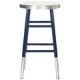 thumbnail image 7 of SAFAVIEH Kenzie Iron Silver Dipped 24" Counterstool, Navy, 7 of 7