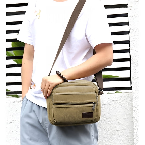 GASTROPOD 2026 New Canvas Crossbody Bag for Men,Chest Rucksack Shoulder Messenger,Leisure Travel Sling Pack,With Multiple Compartments,Man Bag Crossbody for Men,24X20X7Cm