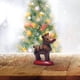 thumbnail image 4 of Muñeco de trineo de ciervos, Papá Noel, reno navideño, hecho a mano en cerámica, plegable y portátil, base de madera, para dormitorio, decoración navideña, decoración festiva del hogar,, 4 of 7
