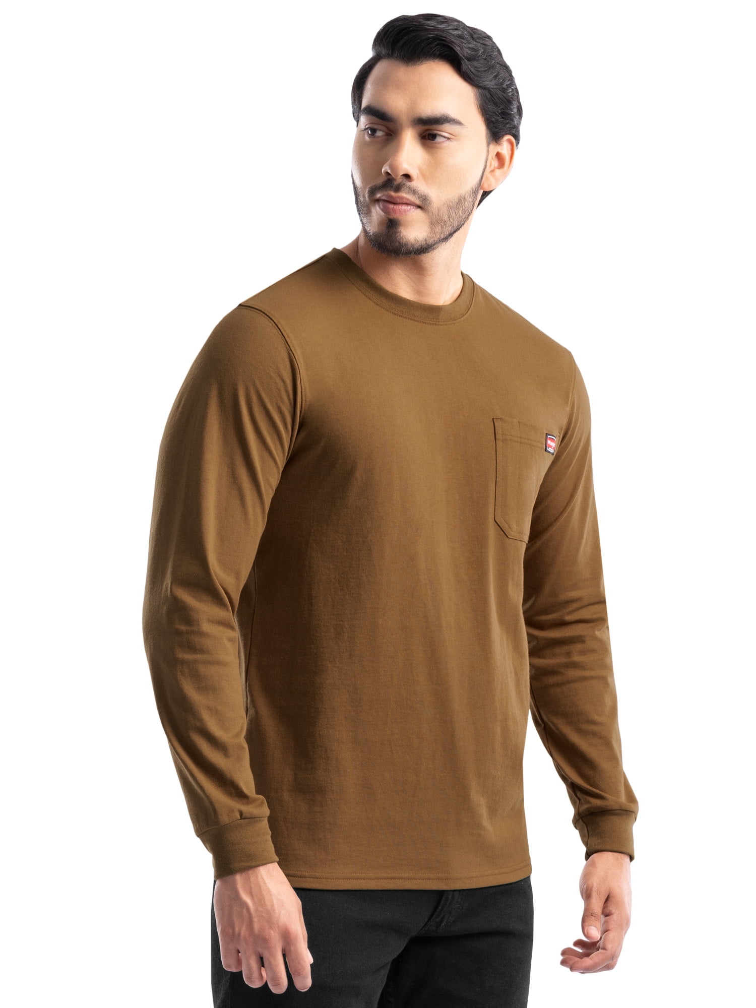 Wrangler Workwear Men's Long Sleeve Heavyweight Pocket T-Shirt, Size S-5XL (Men's and Big Men's)