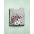 thumbnail image 3 of Unicorn Skull W Flowers Sweatshirt Women -Smartprints Designs, Female XX-Large, 3 of 4
