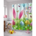 thumbnail image 5 of Easter Funny Rabbit Shower Curtains for Bathroom Spring Fabric Shower Curtain with Hooks, Colorful Eggs Shower Curtain Set, Bathroom Curtains Decoration, Waterproof Polyester, 72"x72" Long, 5 of 6