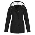 thumbnail image 1 of Womens Rain Jacket Crop Jacket with Hood Lightweight Long Womens Rain Proof Jacket Sleeve Windbreaker Zip Up Womens Rain Proof Jacket Drawstring Raincoat with Pockets, 1 of 4