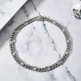 thumbnail image 3 of JeenMata Stylish 13 mm Hip-Hop Iced Out Curb Chain Necklace in White - Men's Chunky Chain - Gift for Husband, 3 of 6