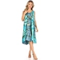 thumbnail image 5 of Sakkas Magy Women's Casual Summer Sleeveless Loose Tank Dress Tie-dye Floral Print - OliveGrey - One Size, 5 of 5