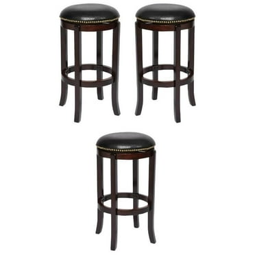 Home Square Cordova 29" Swivel Bar Stool in Cappuccino - Set of 3