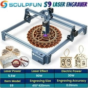SCULPFUN S9 Engraver, 90W Engraving Machine with Ultra-Thin Compressed Spot, 5.5W Output Diode Cutter for Making Festival Decorations, Desktop DIY Tool for Cutting & Carving