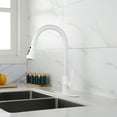 thumbnail image 3 of CHEERFUN Kitchen Faucet with Pull Out Sprayer, High Arc Single Handle, White Finish, 3 of 7