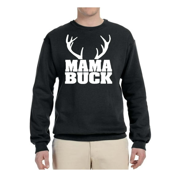 Mama Buck | Mens Fashion Graphic Sweatshirt, Black, Large