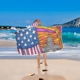 thumbnail image 5 of Toddler Hooded Beach Towel 24x50 Kids Bath Towels Soft Quick Dry for Swim Pool Boys Girls American Flag and White House, 5 of 7