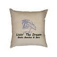 thumbnail image 1 of Living The Dream Boats Beaches & Bars Decorative Linen Throw Cushion Pillow Case with Insert, 1 of 6