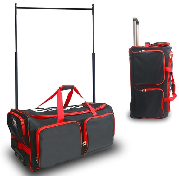28 Inch Dance Bag with Garment Rack Rolling Duffel Wheels for Travel Black