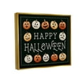 thumbnail image 3 of Stupell Industries Happy Halloween Jack-o-Lanterns Graphic Art Metallic Gold Floating Framed Canvas Print Wall Art, Design by Elizabeth Tyndall, 3 of 8