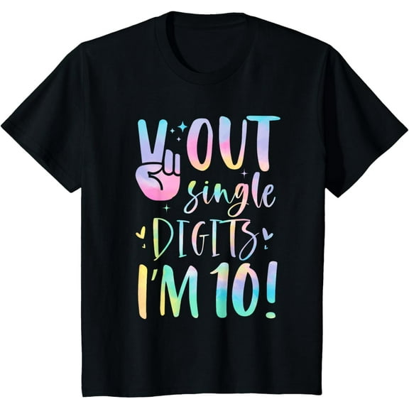Peace Out Single Digits I'm 10 Year Old 10th Birthday Girl T-Shirt
