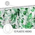 thumbnail image 4 of Extra Long Shower Curtain 72 x 84, Emerald Green Floral Shower Curtain for Bathroom, Watercolor Plant Eucalyptus Leaves Fabric Shower Curtain Set with Hooks, 4 of 6