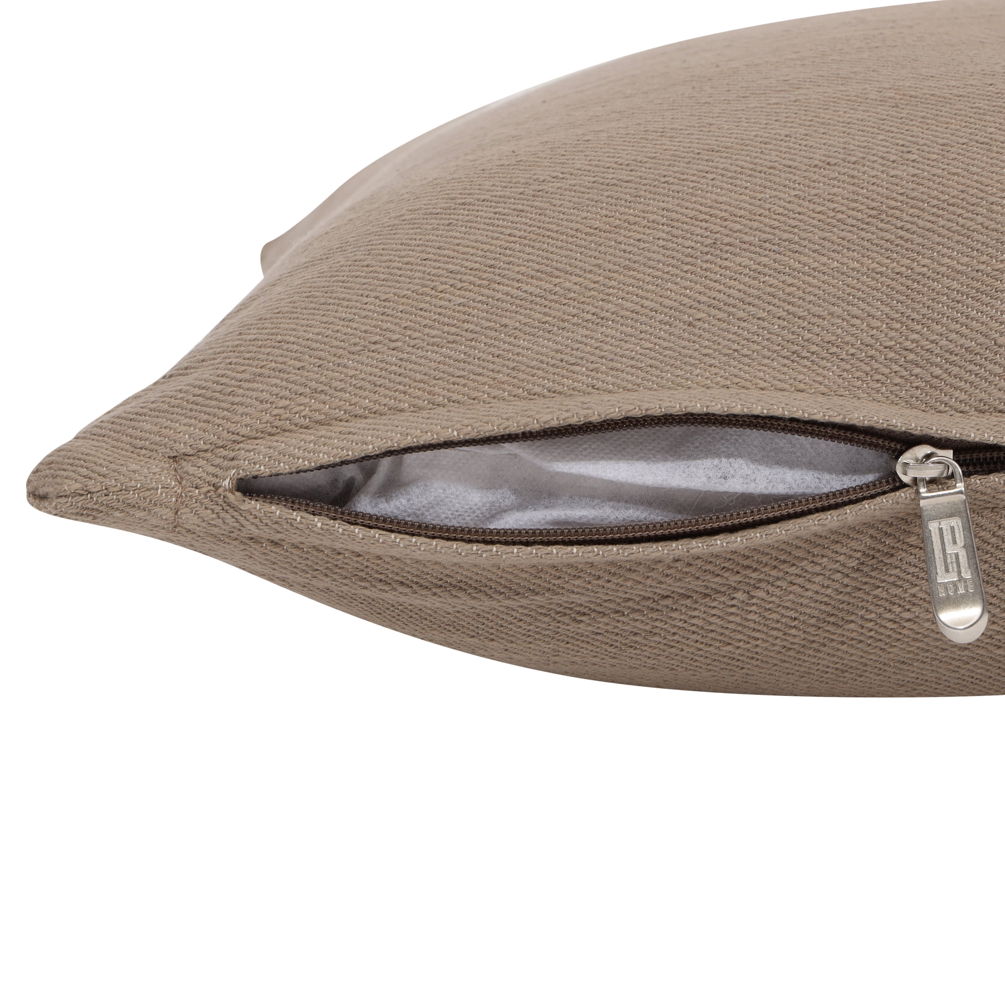 Ox Bay Xander 20" x 20" Taupe Striped Cotton Adult Decorative Throw Pillow