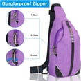 thumbnail image 4 of WATERFLY Unisex Anti Theft Travel Hiking Walking Sling Cross-Body Shoulder Chest Bag,Purple, 4 of 8