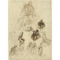 thumbnail image 3 of Jacopo Palma il Giovane 14x18 Black Modern Framed Museum Art Print Titled - Studies of the Virgin and Child with Saints (C. 1611), 3 of 5