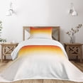 thumbnail image 3 of Ambesonne Modern Quilted Bedspread Set 2 Pcs, Digital Retro Triangle, Twin Size, Orange Yellow Cream, 3 of 6