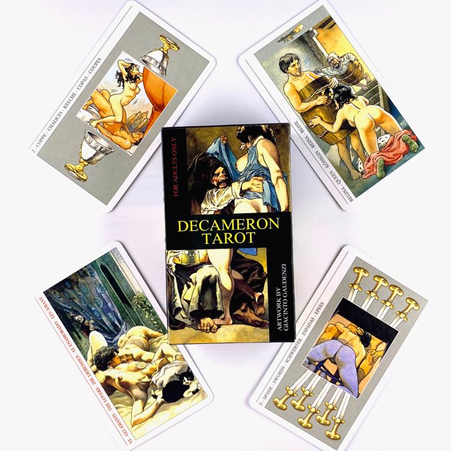 Decameron-baraja de Tarot de 78 cartas, juego de mesa de fiesta de ocio, adivinación de La Fortuna, cartas de oráculo con guía en PDF Fivean unisex