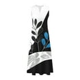 thumbnail image 4 of Women's Maxi Dress V Neck Sleeveless Floral Print Summer Dress Swing Style Comfort Fit for Vacation Resort Daily Casual Sundress, 4 of 4