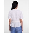 thumbnail image 3 of Scenario Women's and Women's Plus Textured Tie Front Top, Sizes XS-4X, 3 of 5