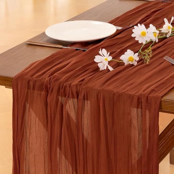 Boho Cable Knit Table Runner, Bohemian Pleated Cable Knit Table Runner for Wedding Party Farmhouse Dining Table Decor 90x300cmRed