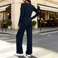 thumbnail image 6 of Miqool Womens 2 Piece Outfits Corduroy V Neck Button Front Long Sleeve Top Matching Pants Set Casual Loungewear Tracksuit S‑XXL, 6 of 7