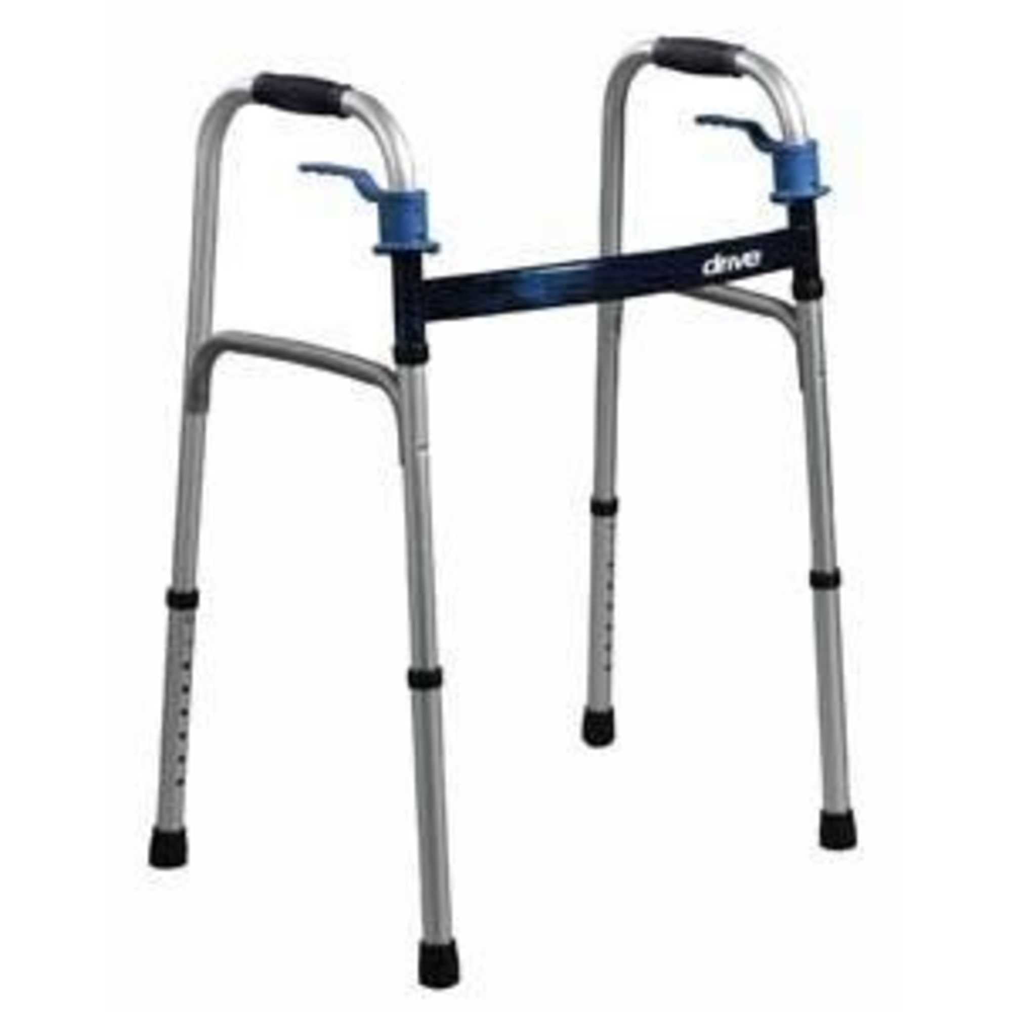 Drive Medical Deluxe Trigger Release Folding Walker 1 Count, Blue