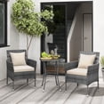 thumbnail image 4 of Costway 3 PCS Patio Furniture Set with Cushioned Patio Chairs & Tempered Glass Coffee Table, 4 of 10
