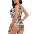 thumbnail image 4 of Haiem Cute Dogs Collage Women's One Piece Swimsuits Tummy Control One Shoulder Bathing Suits Ruffle Swimwear-Small, 4 of 8