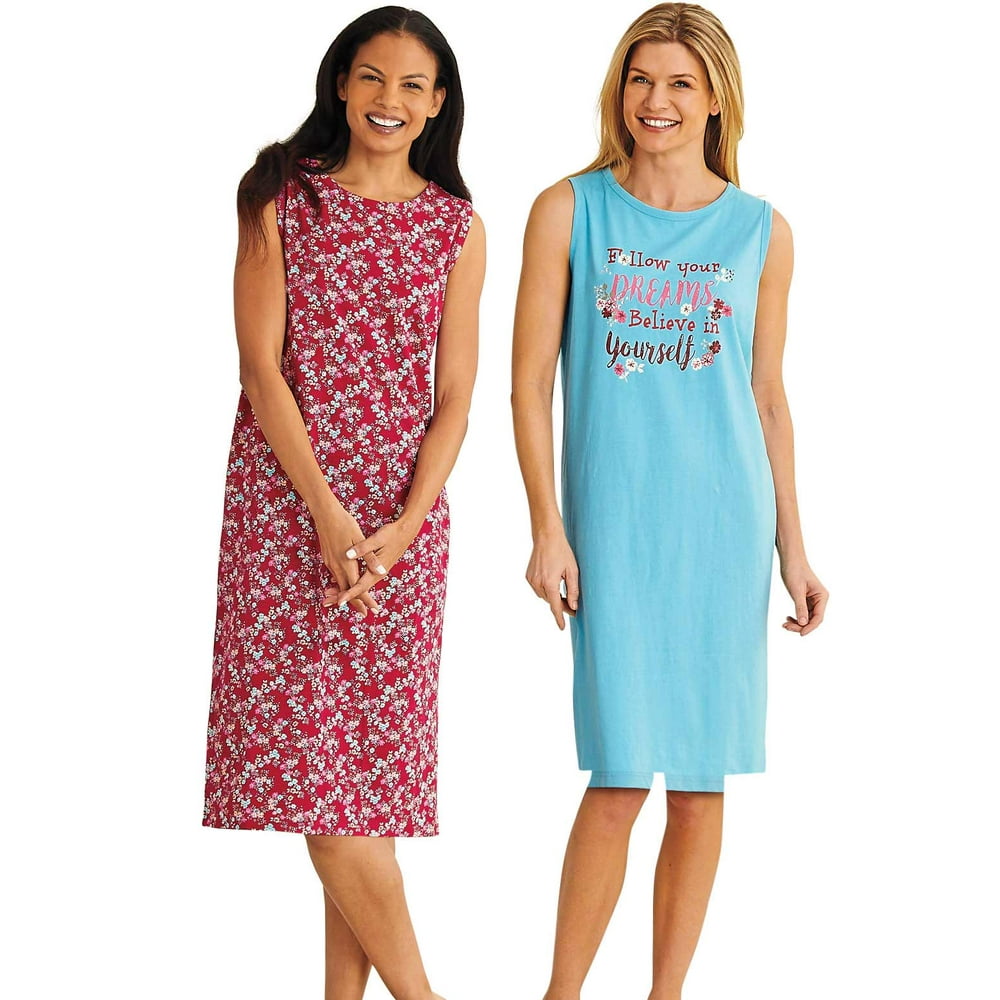 Carol Wright 2Pack Sleeveless Nightshirts