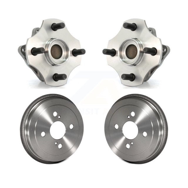 Transit Auto Rear Drum Brake and Wheel Hub Bearing Assembly Kit for Car 2000-2005 Toyota Echo Non-ABS - Left Right Side (Driver Passenger) K7D-100334